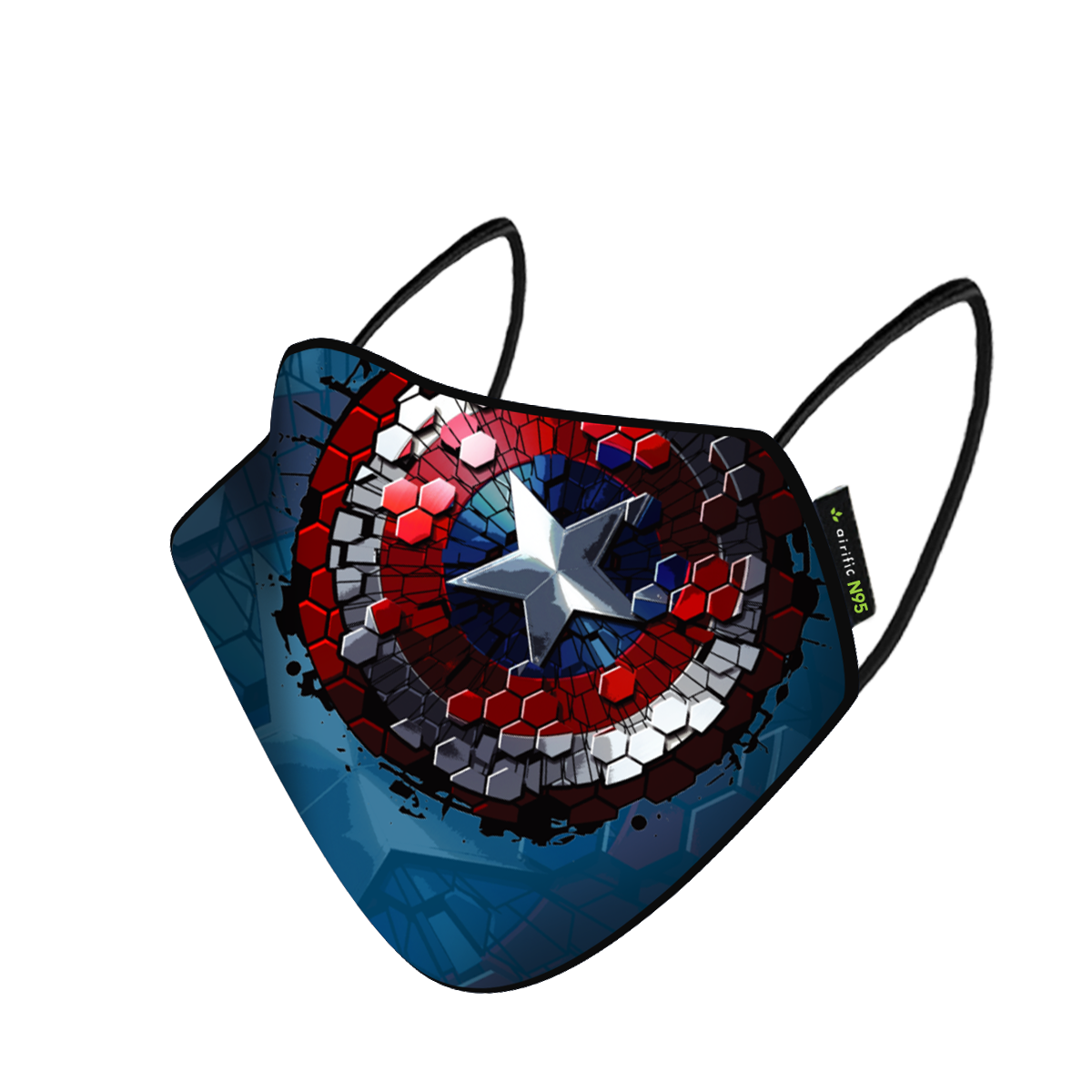 Airific Marvel Washable and Reusable Mask | Anti Pollution Mask-Captain America Shield