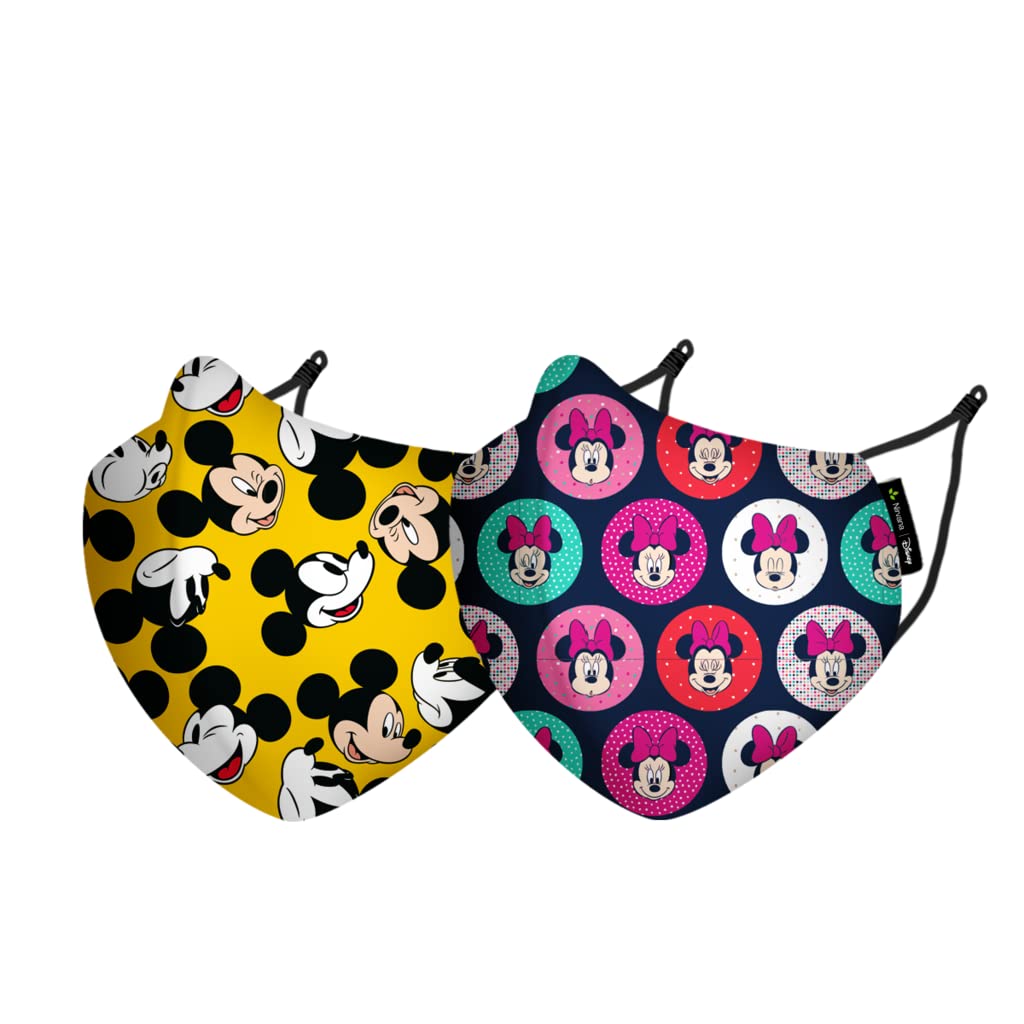 Nirvana Range Anti Pollution Mask for Kids & Adults Pack of 2-Mickey and Minnie