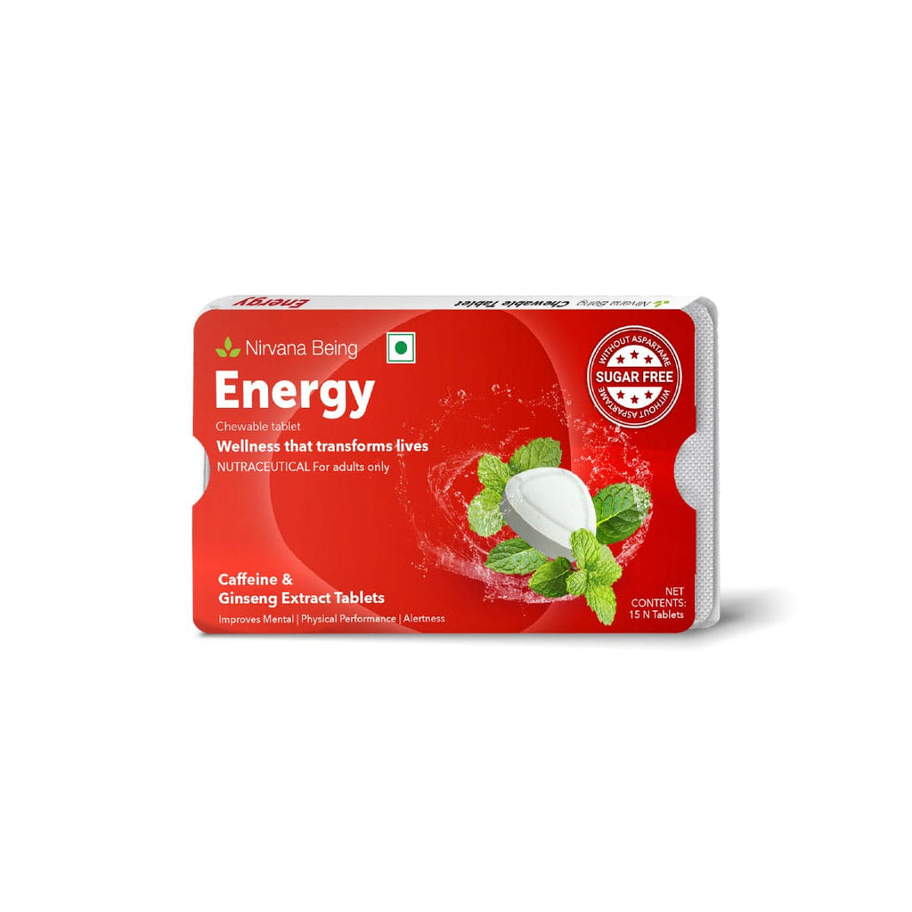 Energy Sugar Free Health Supplement Chewable Tablet to Enhance Focus/Alertness/Stamina | 15 Tablet each pack