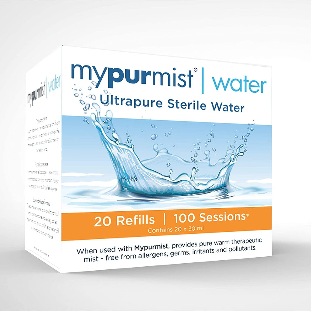 Mypurmist Ultrapure Sterile Water for ALL Mypurmist Ultrapure Devices, 20 Refills - 40 Sessions