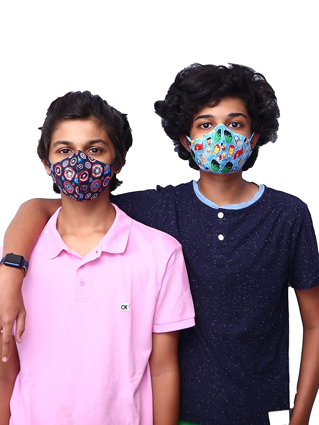 Nirvana Range Anti Pollution Mask for Kids & Adults Pack of 2-Captain America Badge and The Avengers