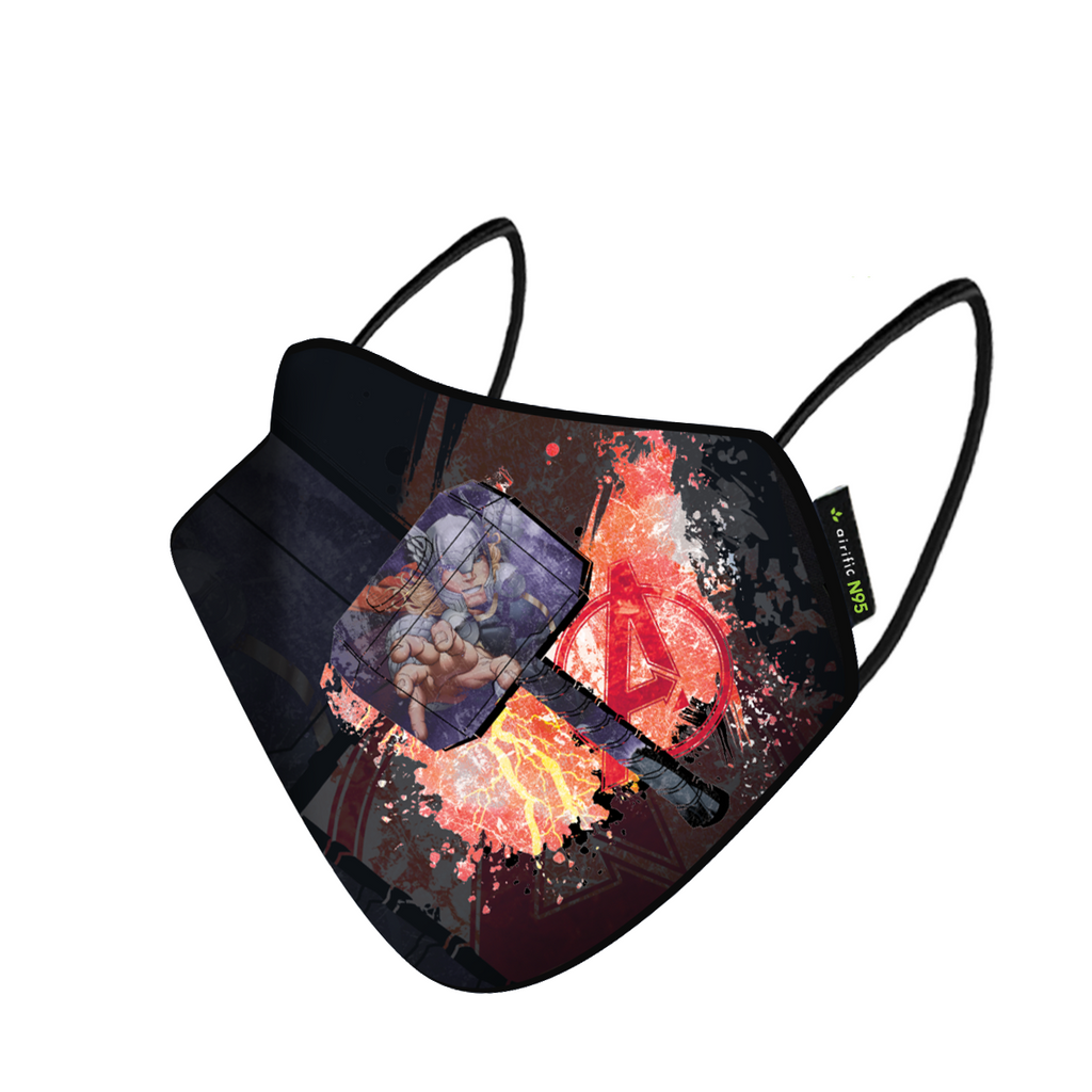 Airific Marvel Washable and Reusable Mask | Anti Pollution Mask-Thor Hammer