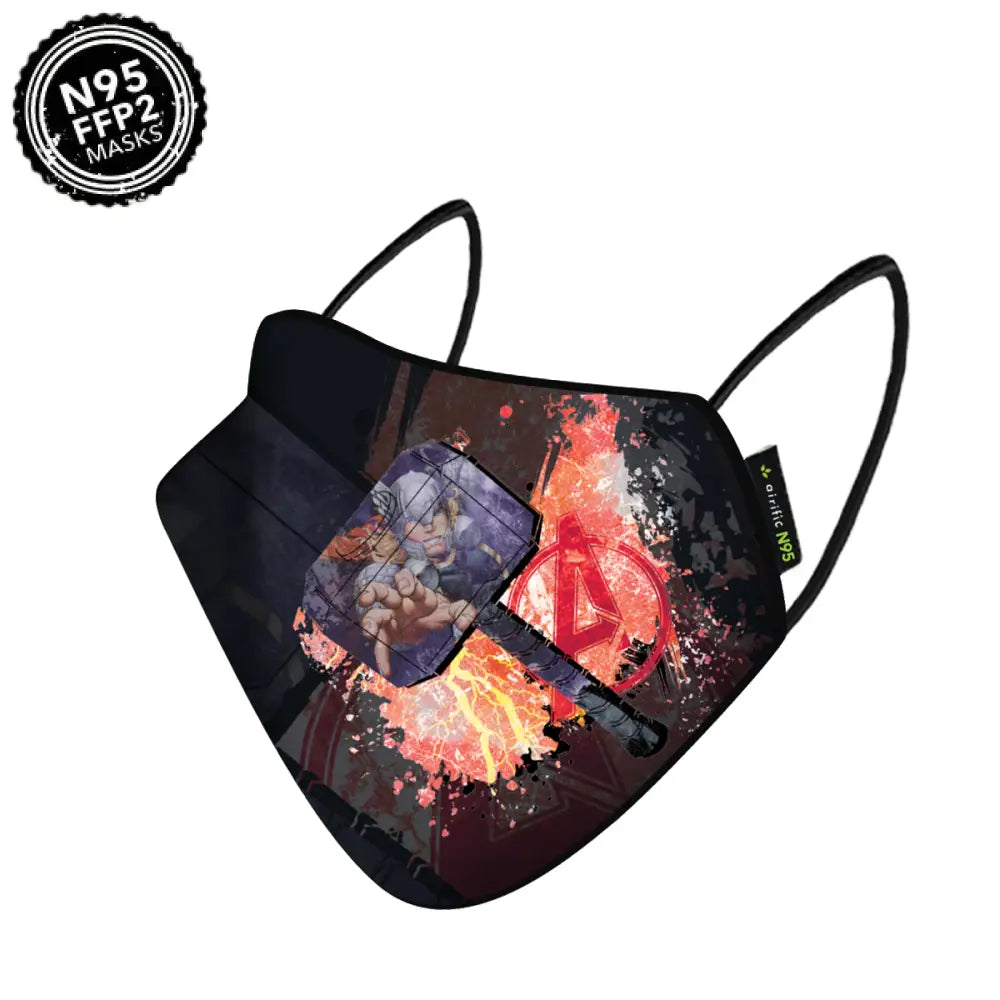 Airific N95 - FFP2 | Marvel Washable & Reusable - Anti Pollution Mask - Thor Hammer Mask