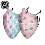 Nirvana Disney N95 - FFP2 Anti Pollution Mask for Kids & Adults Pack of 2-Barbie Rainbow and Unicorn