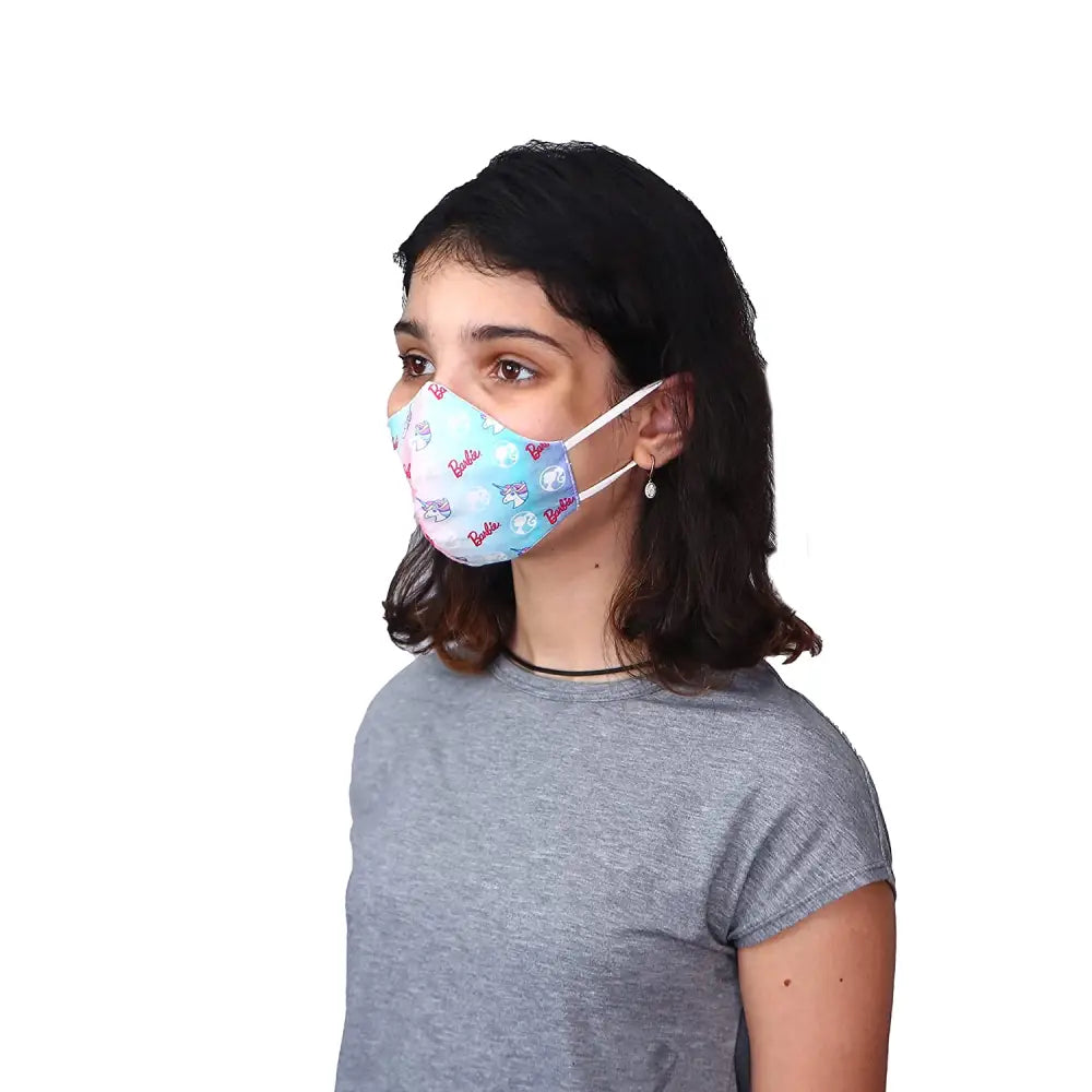 Nirvana Disney N95 - FFP2 Anti Pollution Mask for Kids & Adults Pack of 2-Barbie Rainbow and Unicorn