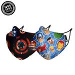 Nirvana Disney N95 - FFP2 Anti Pollution Mask for Kids & Adults Pack of 2-Captain America Badge and The Avengers