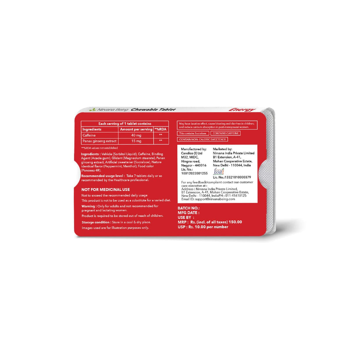 Energy Sugar Free Health Supplement 