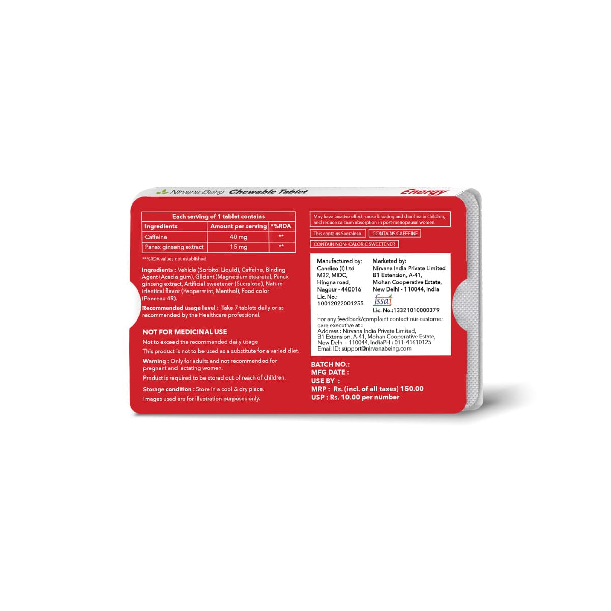 Energy Sugar Free Health Supplement 